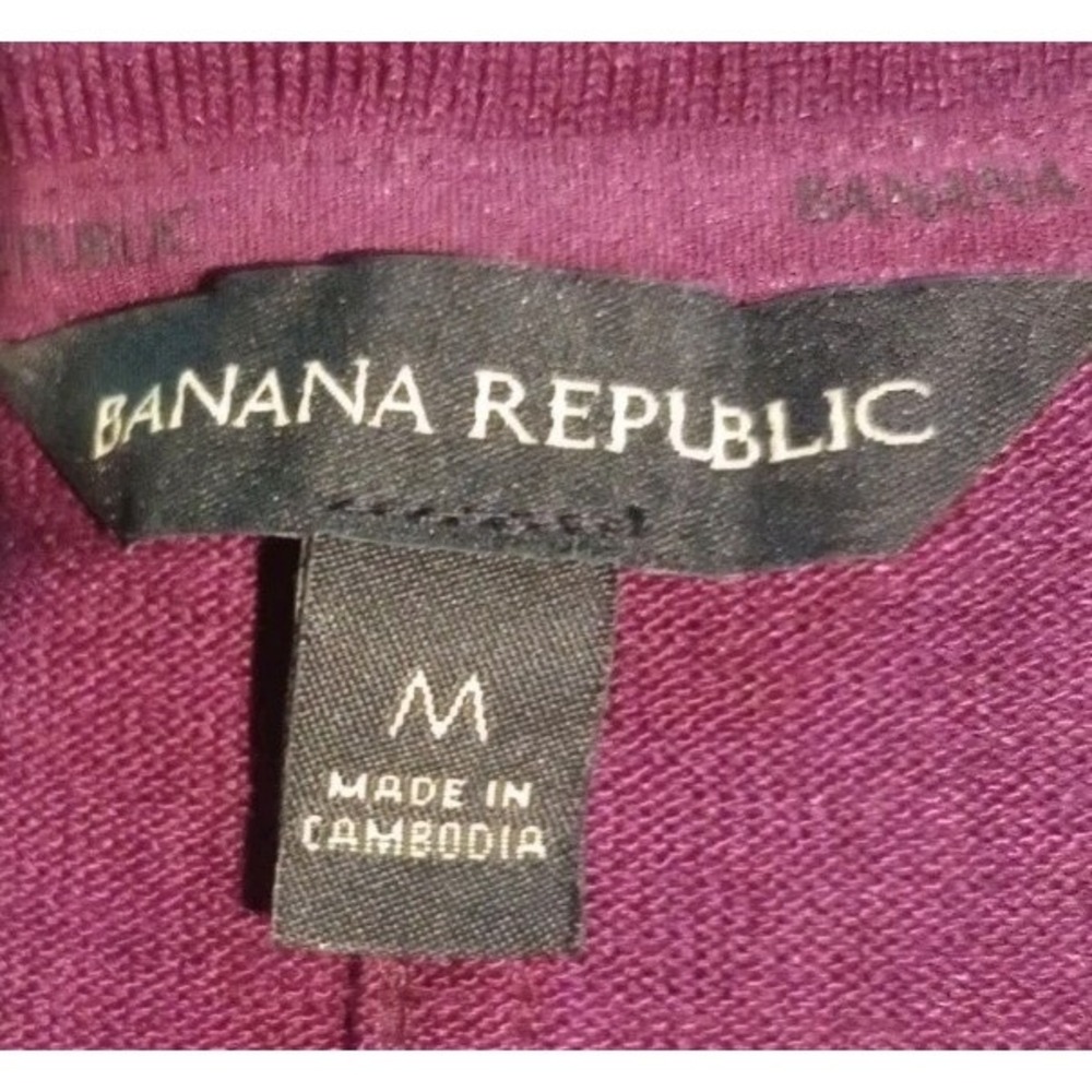 Banana Republic Purple Scoop Neck Pullover Tunic Rayon Blend Size Medium - Picture 3 of 5